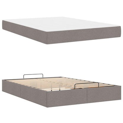 Rám Postele S Matrací 2 Pcs Taupe Textil