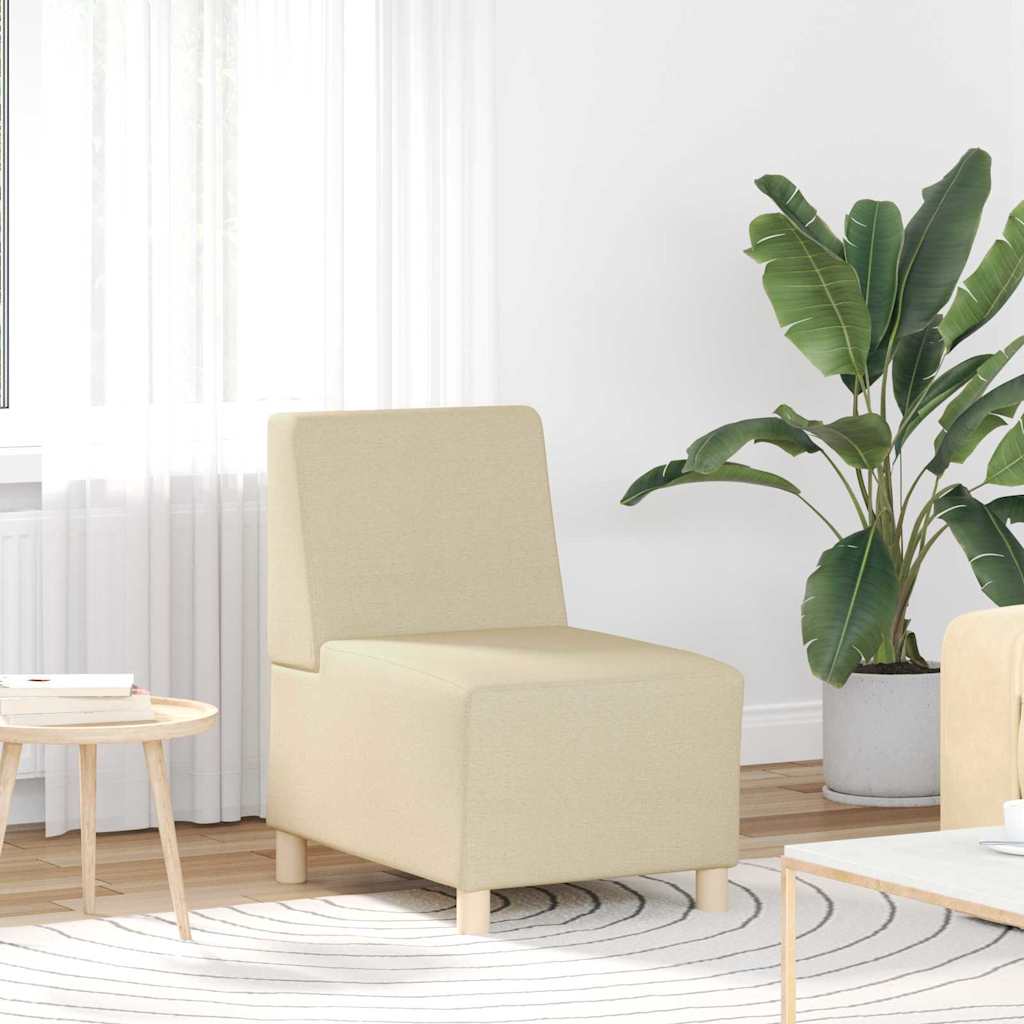 Modulová Sedačka Bez Opěradel 2 Ks Krémová Textil