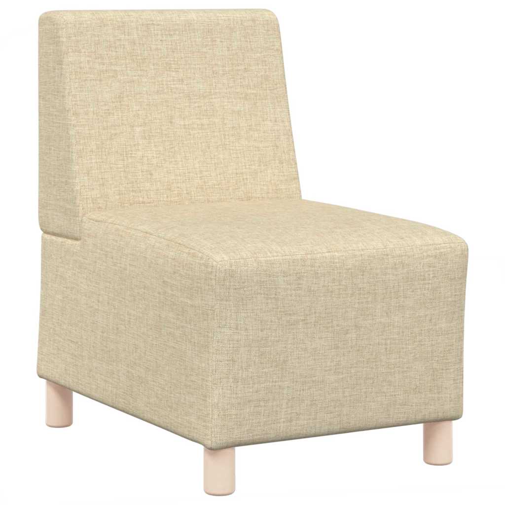 Modulová Sedačka Bez Opěradel 2 Ks Krémová Textil