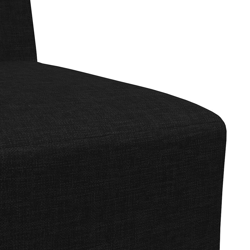 Modulová Sedačka Bez Opěradel 3 Ks Černá Textil