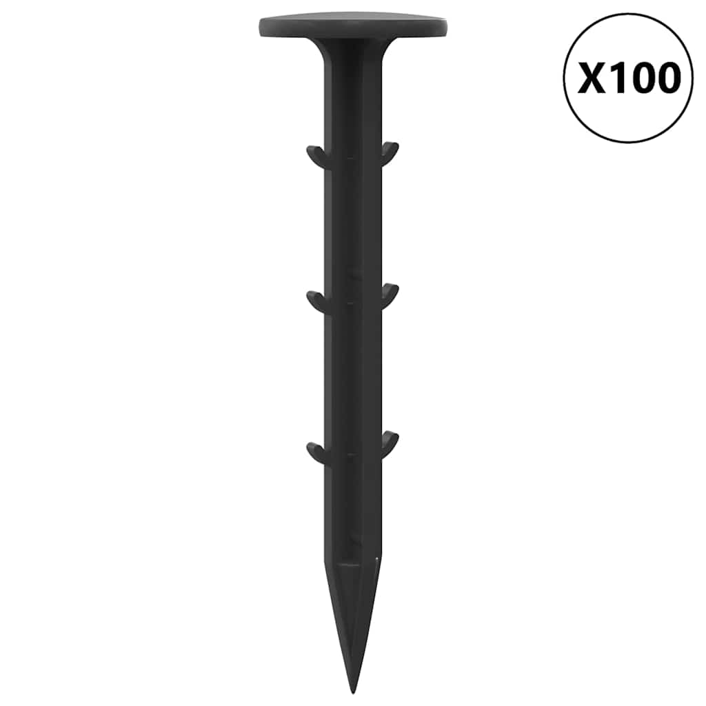 Zemní Kolíky 100 Pcs Černá Ø3 X 11 Cm Plast