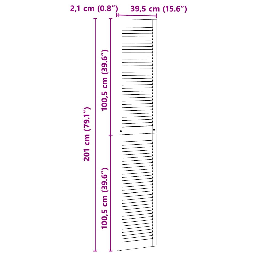 Skříňové Dveře Se Dveřmi Přírodní 201 X 2,1 X 39,5 Cm