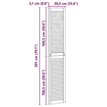 Skříňové Dveře Se Dveřmi 2 Ks Přírodní 201 X 2,1 X 39,5 Cm