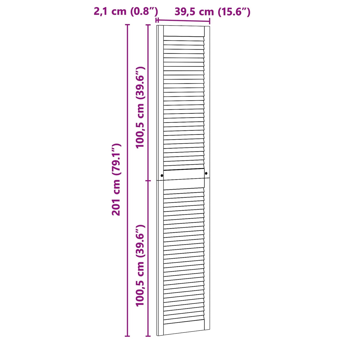 Skříňové Dveře Se Dveřmi 2 Ks Přírodní 201 X 2,1 X 39,5 Cm