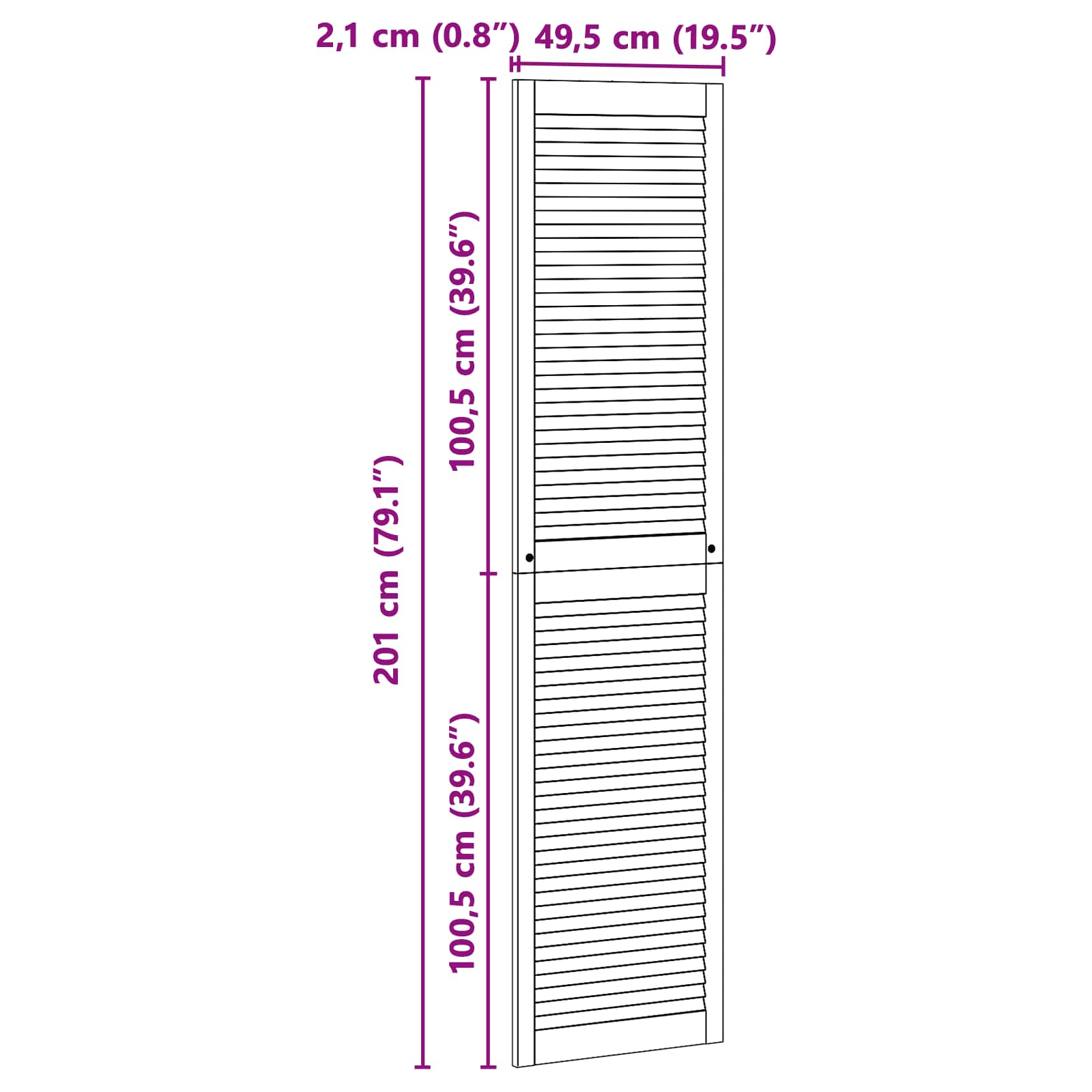 Skříňové Dveře Se Dveřmi 2 Ks Přírodní 201 X 2,1 X 49,5 Cm