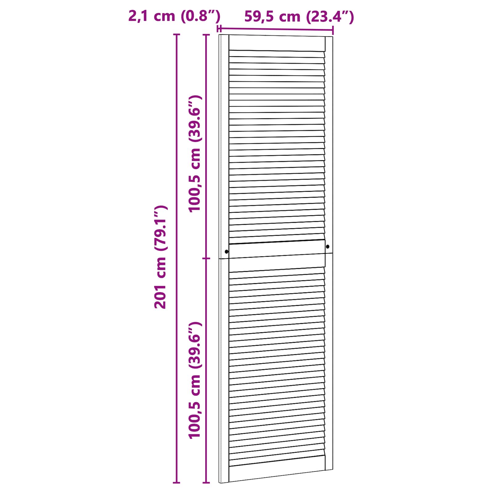 Skříňové Dveře Se Dveřmi 2 Ks Přírodní 201 X 2,1 X 59,5 Cm