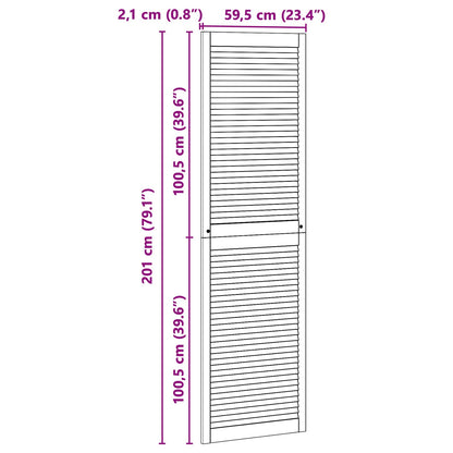 Skříňové Dveře Se Dveřmi 2 Ks Přírodní 201 X 2,1 X 59,5 Cm