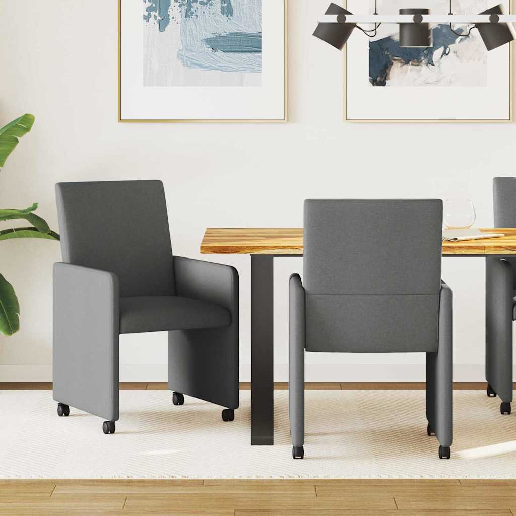 Jídelní Židle Na Kolečkách 2 Ks Textil