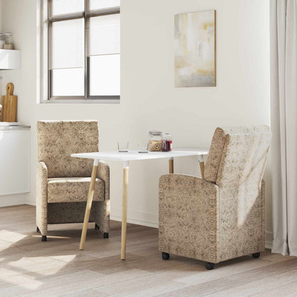 Jídelní Židle Na Kolečkách 2 Ks Umělá Semišová Kůže