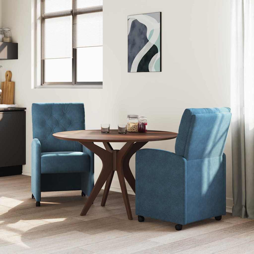 Jídelní Židle Na Kolečkách 2 Ks Samet 58 X 67 X 97 Cm
