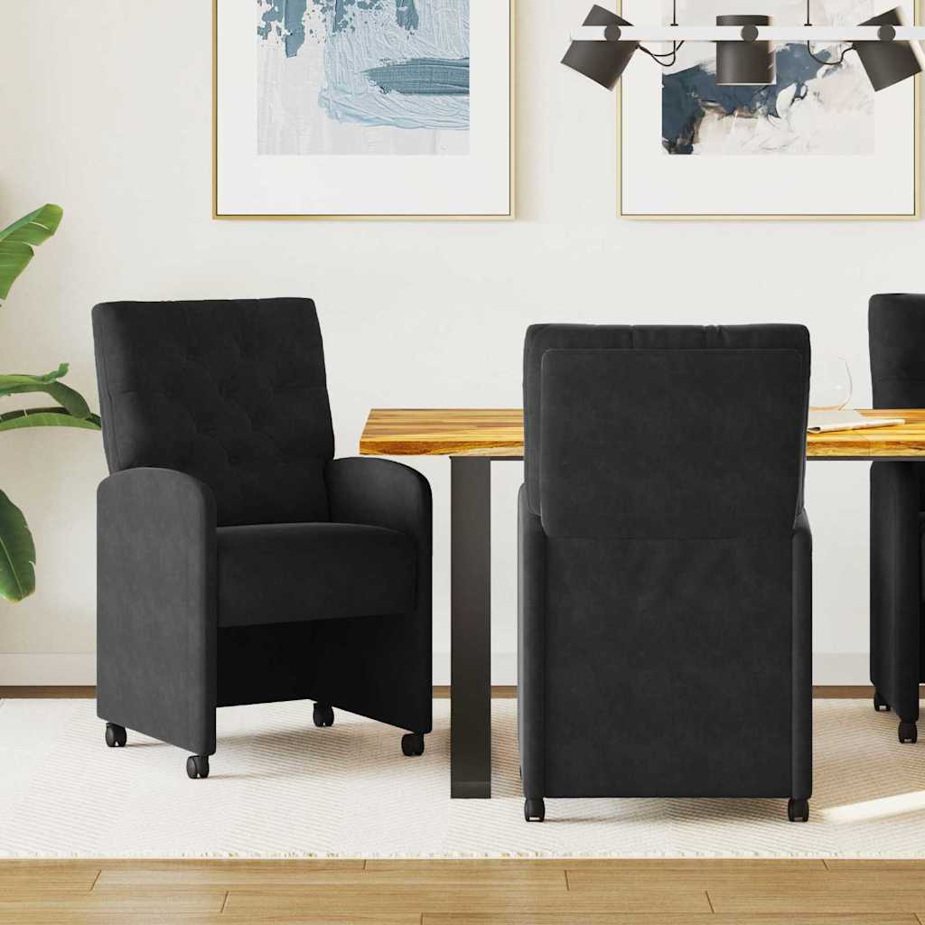 Jídelní Židle Na Kolečkách 2 Ks Samet 58 X 67 X 97 Cm