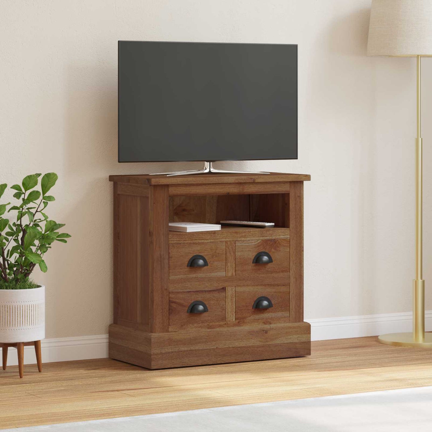 Úložná Skříňka Přírodní 60 X 30 X 60 Cm Pevné Teakové Dřevo