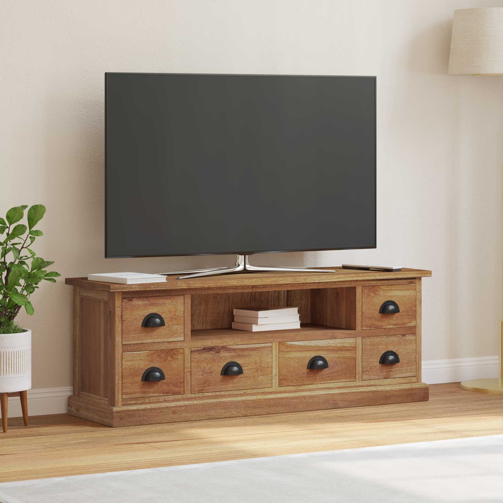 Televizní Stojan Přírodní 110 X 30 X 40 Cm Pevné Teakové Dřevo
