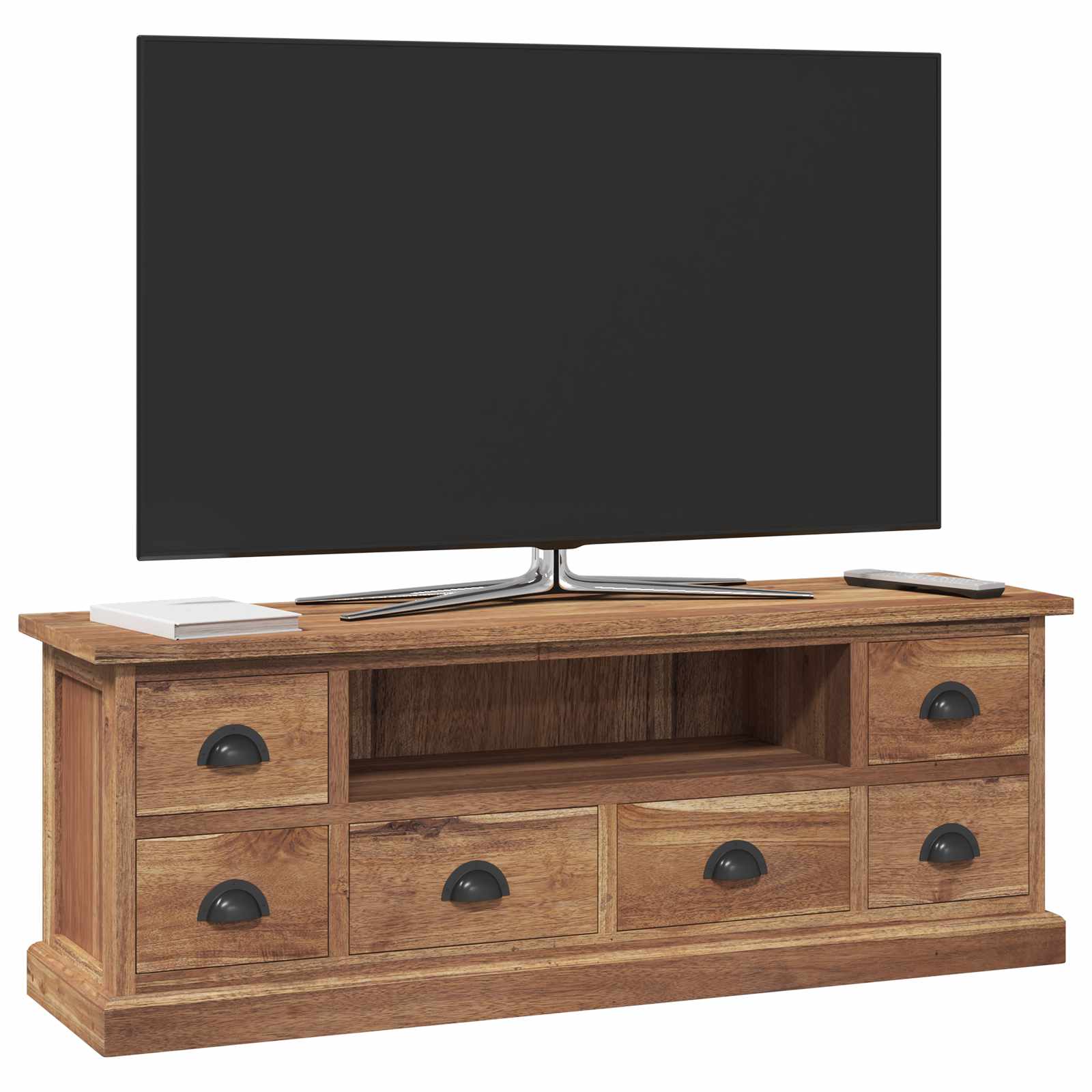 Televizní Stojan Přírodní 110 X 30 X 40 Cm Pevné Teakové Dřevo