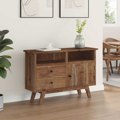 Servírovací Skříň Přírodní 100 X 30 X 68 Cm Pevné Teakové Dřevo
