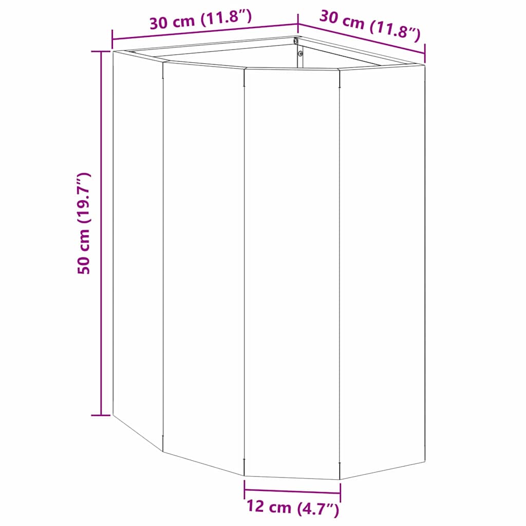 Rohový Květináč Ocel