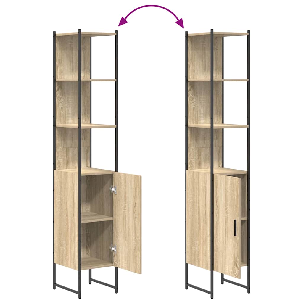 Sada Koupelnového Nábytku 3 Ks Sonoma Dub 33 X 33 X 185,5 Cm