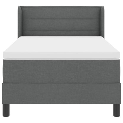 Postel S Boxspringem S Čelo Tmavě Šedá 200 X 80 Cm Textil