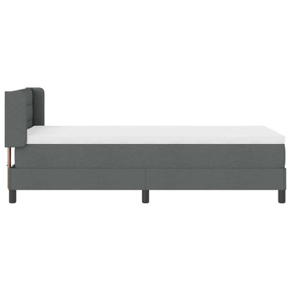 Postel S Boxspringem S Čelo Tmavě Šedá 200 X 80 Cm Textil