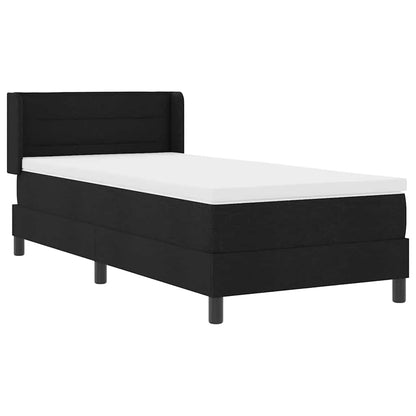 Postel S Boxspringem S Čelo Černý 200 X 80 Cm Textil