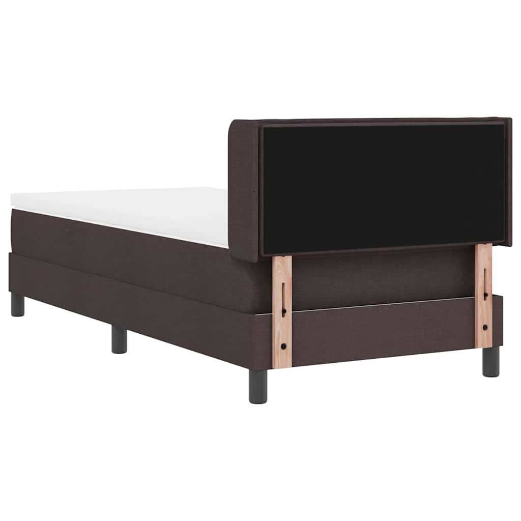 Postel S Boxspringem S Čelo Tmavě Hnědá 200 X 80 Cm Textil
