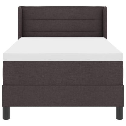 Postel S Boxspringem S Čelo Tmavě Hnědá 200 X 80 Cm Textil