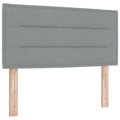 Postel S Boxspringem S Čelo Světle Šedá 190 X 90 Cm Textil