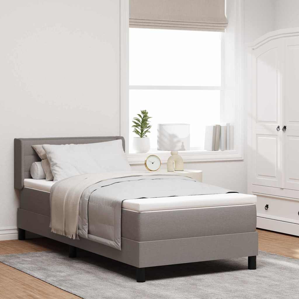 Postel S Boxspringem S Čelo Taupe 190 X 90 Cm Textil