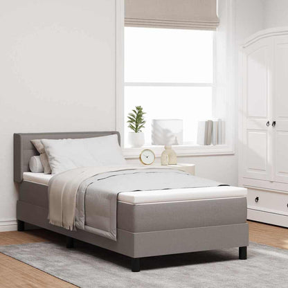 Postel S Boxspringem S Čelo Taupe 190 X 90 Cm Textil
