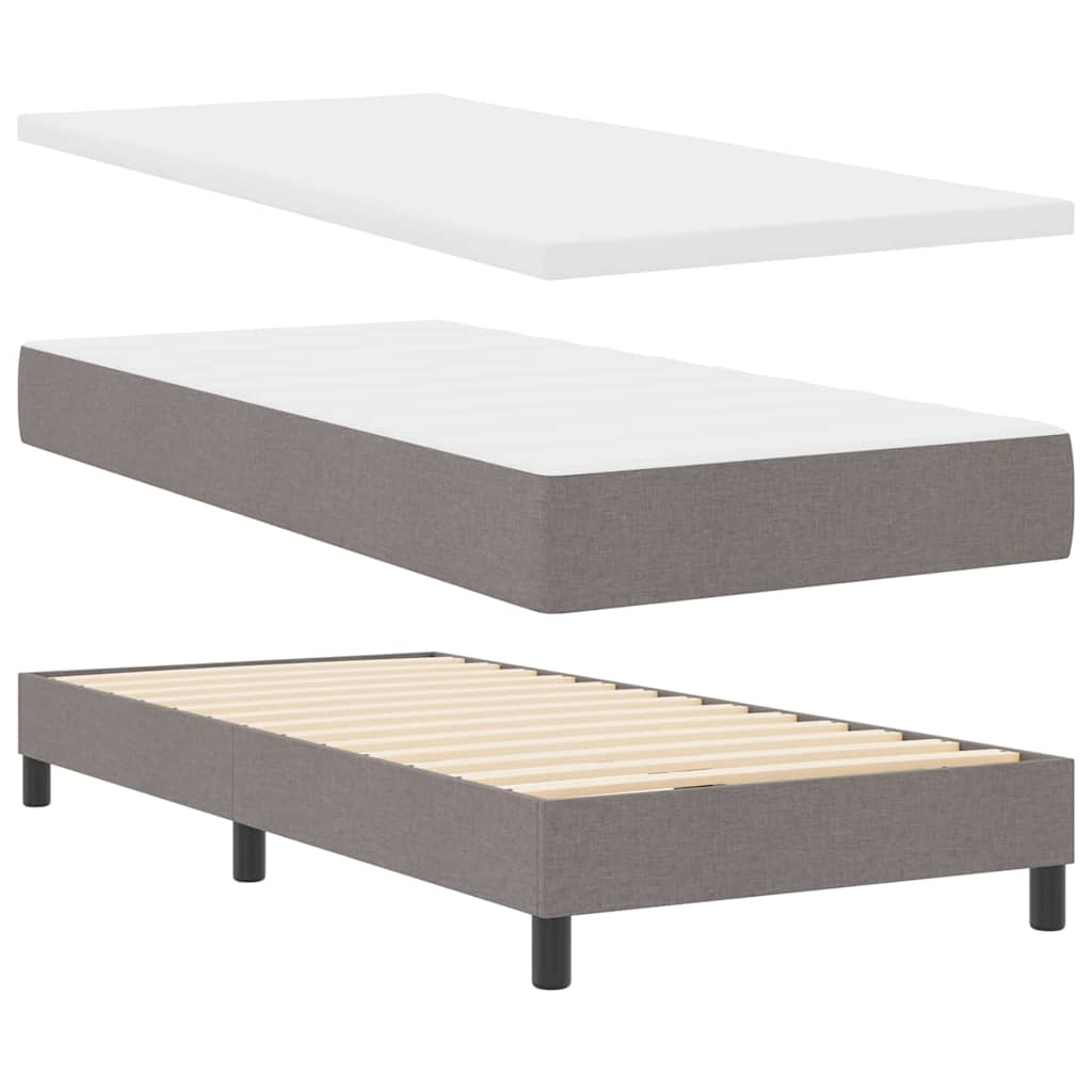 Postel S Boxspringem S Čelo Taupe 190 X 90 Cm Textil