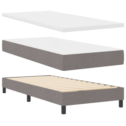 Postel S Boxspringem S Čelo Taupe 190 X 90 Cm Textil