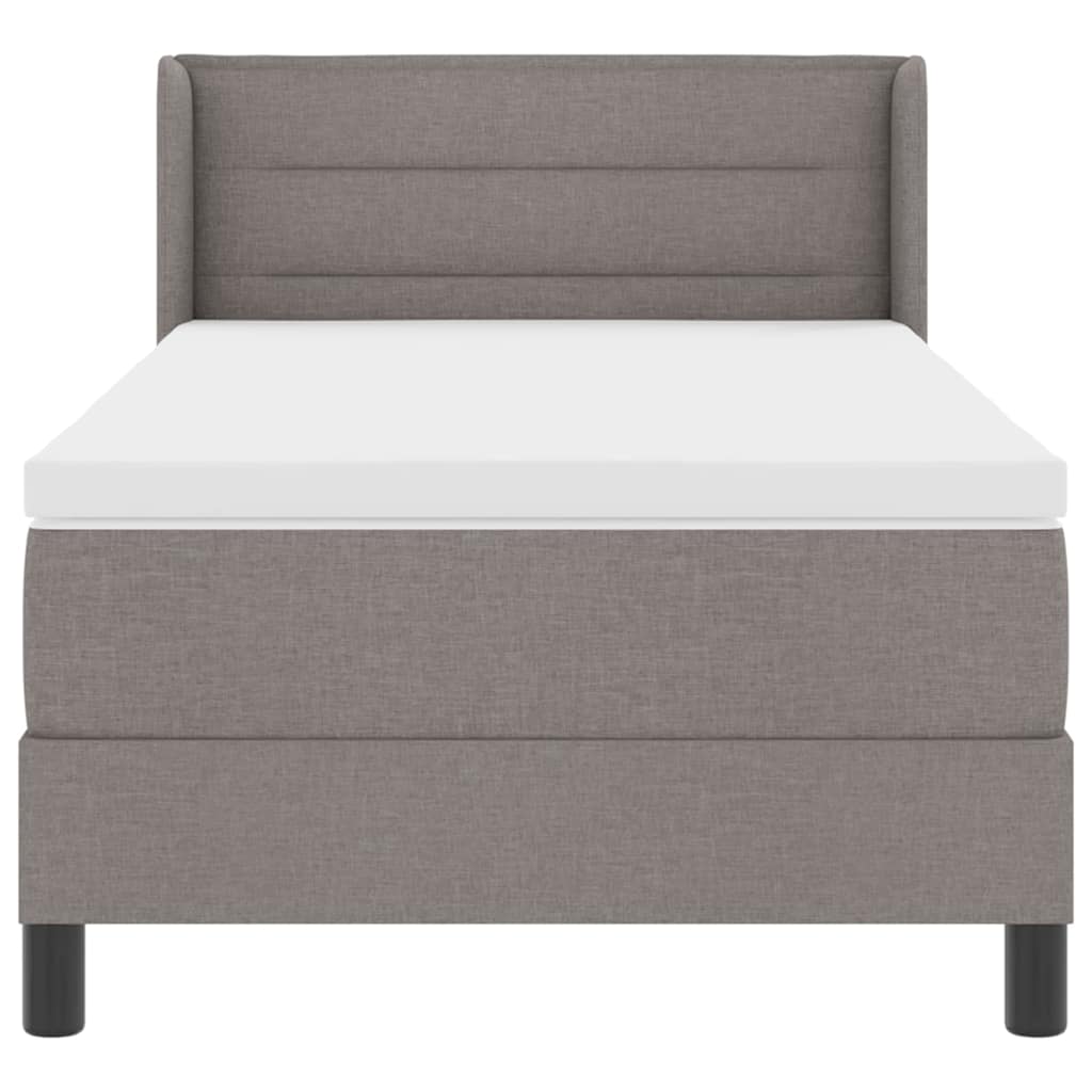 Postel S Boxspringem S Čelo Taupe 190 X 90 Cm Textil