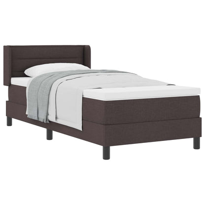 Postel S Boxspringem S Čelo Tmavě Hnědá 200 X 90 Cm Textil