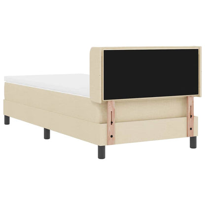 Postel S Boxspringem S Čelo Krémová 200 X 100 Cm Textil