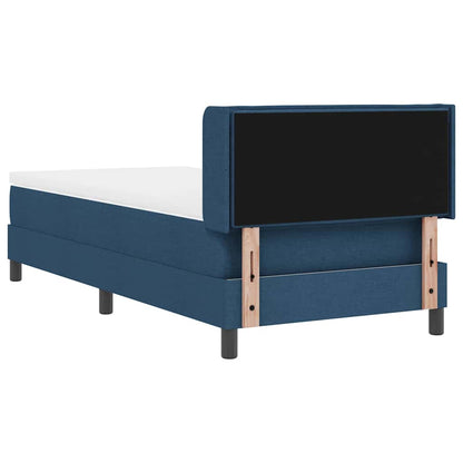 Postel S Boxspringem S Čelo Modrá 200 X 100 Cm Textil