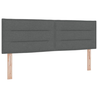 Postel S Boxspringem S Čelo Tmavě Šedá 190 X 140 Cm Textil