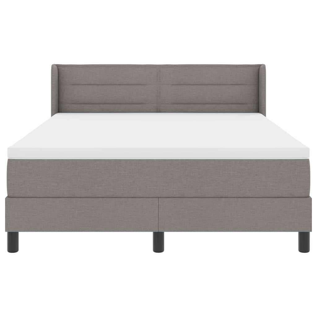 Postel S Boxspringem S Čelo Taupe 190 X 140 Cm Textil