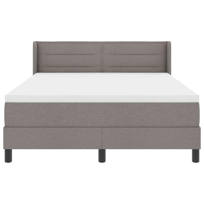Postel S Boxspringem S Čelo Taupe 190 X 140 Cm Textil
