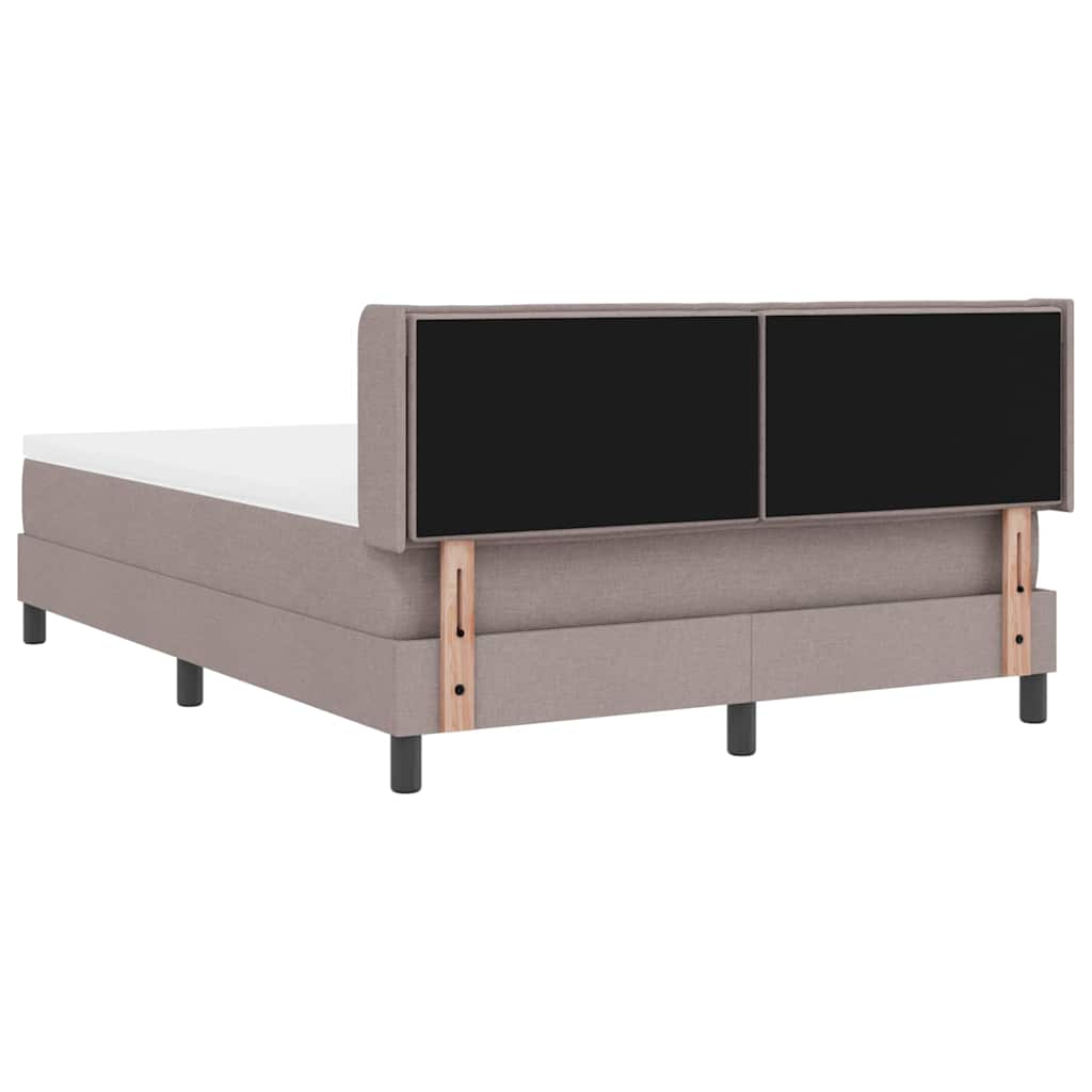 Postel S Boxspringem S Čelo Taupe 200 X 140 Cm Textil