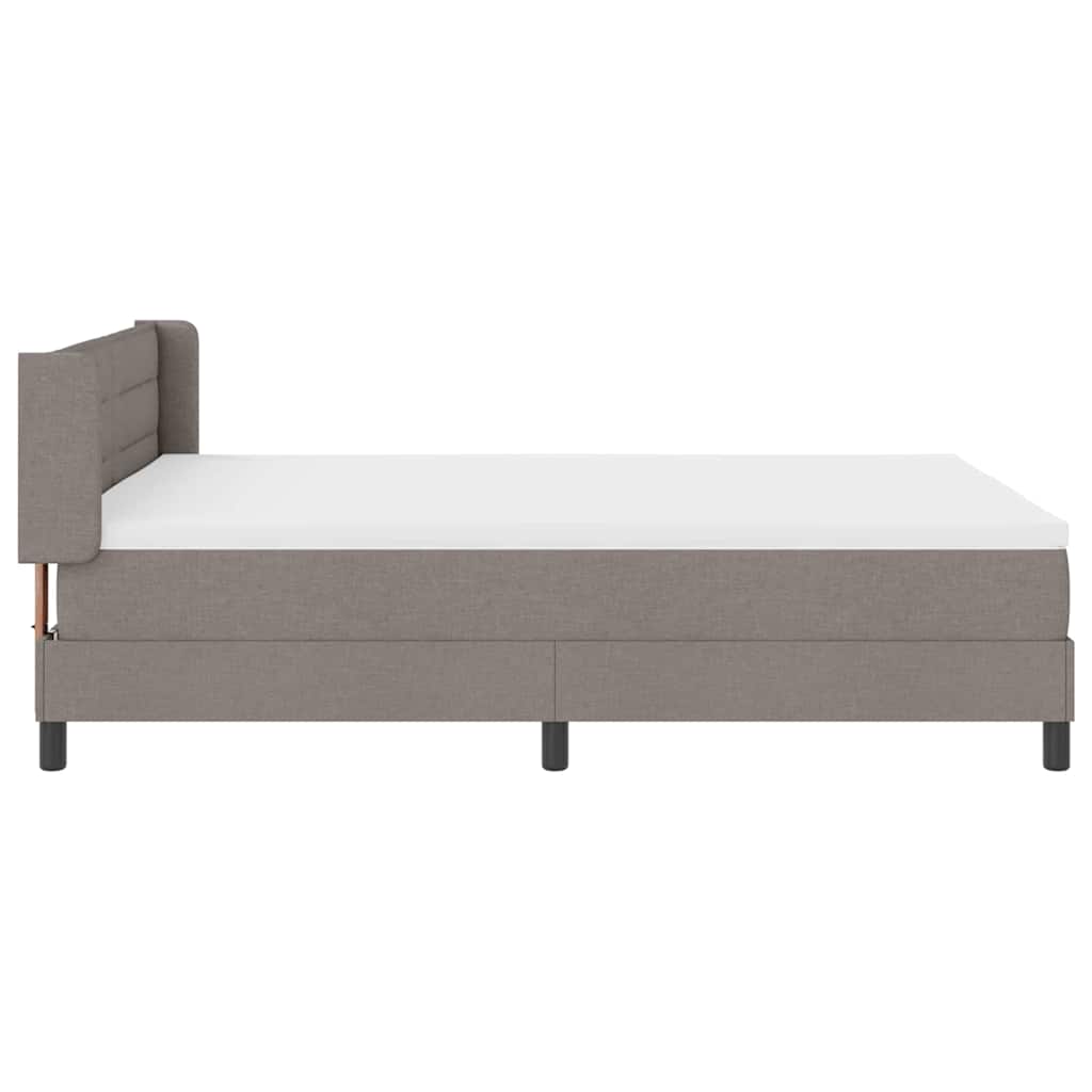 Postel S Boxspringem S Čelo Taupe 200 X 140 Cm Textil