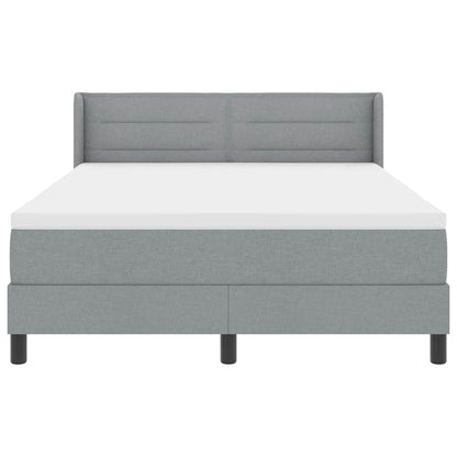Postel S Boxspringem S Čelo Světle Šedá 200 X 160 Cm Textil