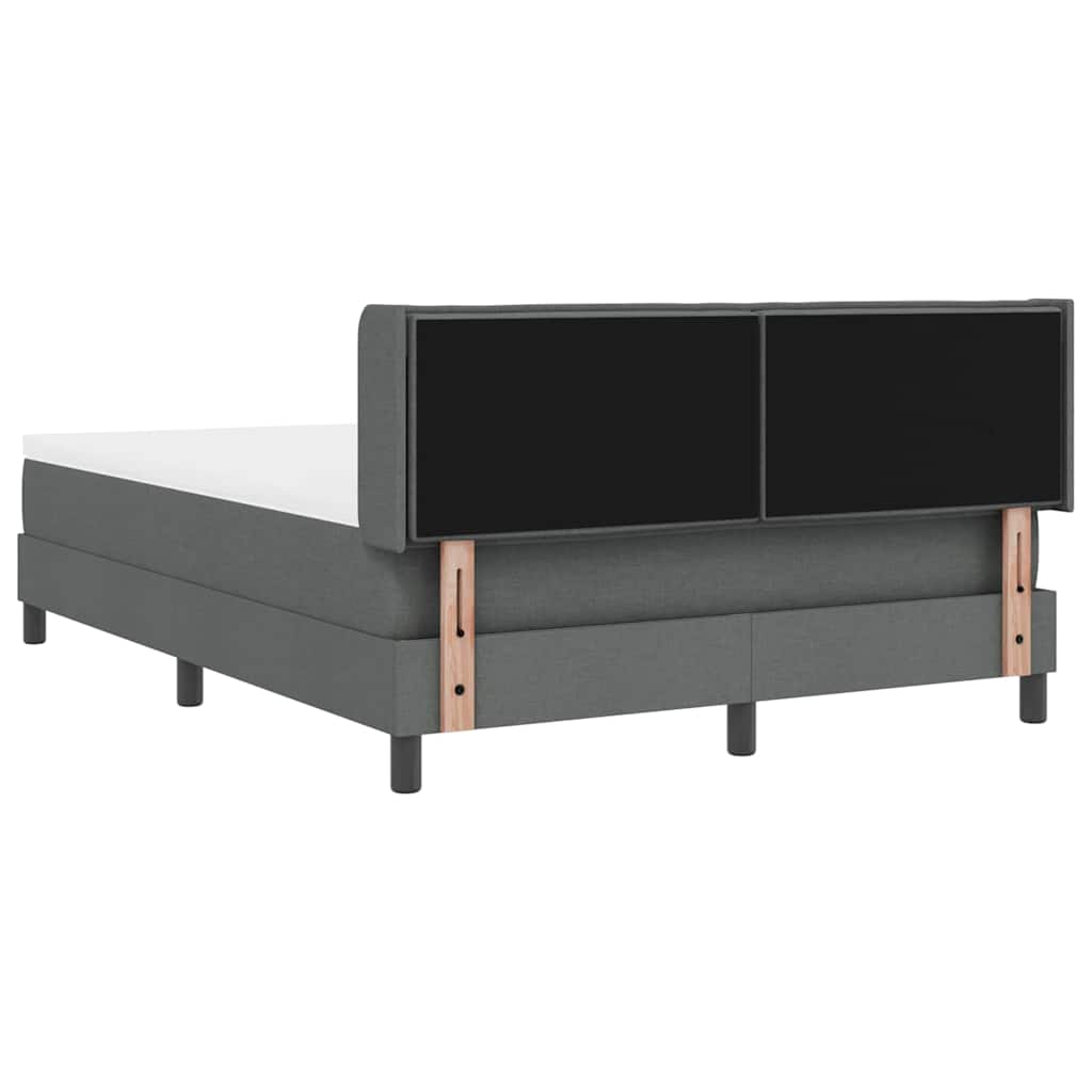 Postel S Boxspringem S Čelo Tmavě Šedá 200 X 160 Cm Textil