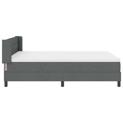 Postel S Boxspringem S Čelo Tmavě Šedá 200 X 160 Cm Textil