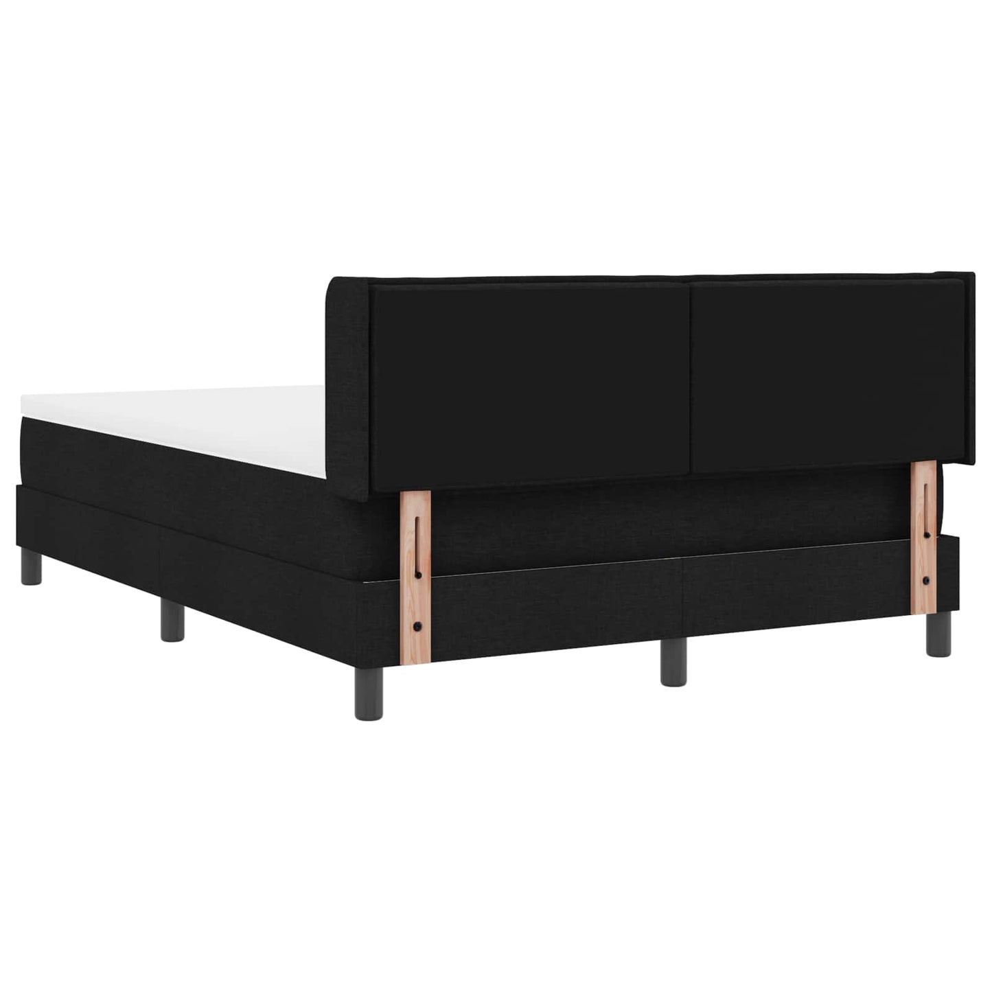 Postel S Boxspringem S Čelo Černý 200 X 160 Cm Textil