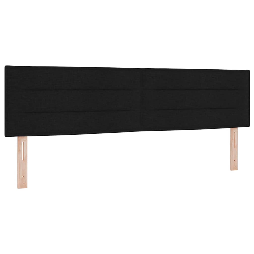 Postel S Boxspringem S Čelo Černý 200 X 180 Cm Textil