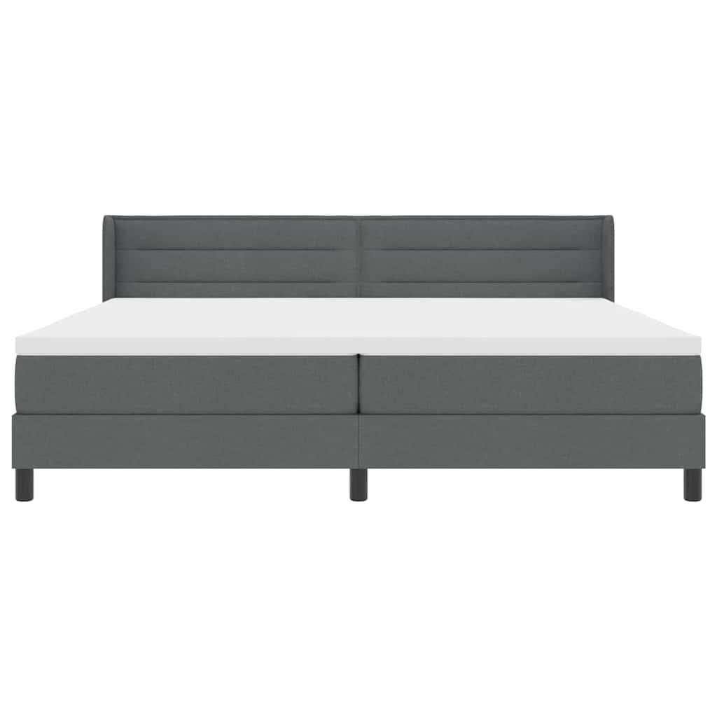 Postel S Boxspringem S Čelo Tmavě Šedá 200 X 200 Cm Textil