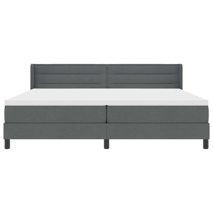 Postel S Boxspringem S Čelo Tmavě Šedá 200 X 200 Cm Textil