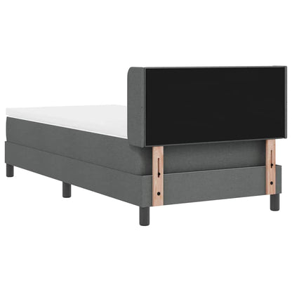 Postel S Boxspringem S Čelo Tmavě Šedá 200 X 80 Cm Textil