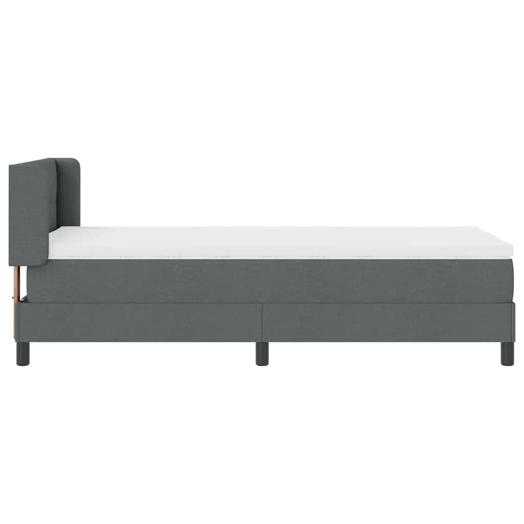 Postel S Boxspringem S Čelo Tmavě Šedá 200 X 80 Cm Textil