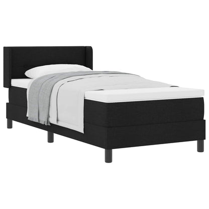 Postel S Boxspringem S Čelo Černý 200 X 80 Cm Textil